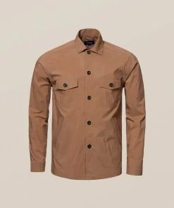 Eton Wind Over Shirt Brown Off The Water