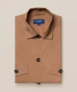 Eton Wind Over Shirt Brown Off The Water