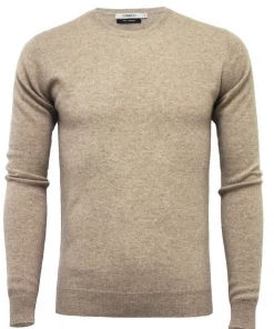 Hommard Camel Cashmere Crew Neck Sweater Jackets Sweaters Vests