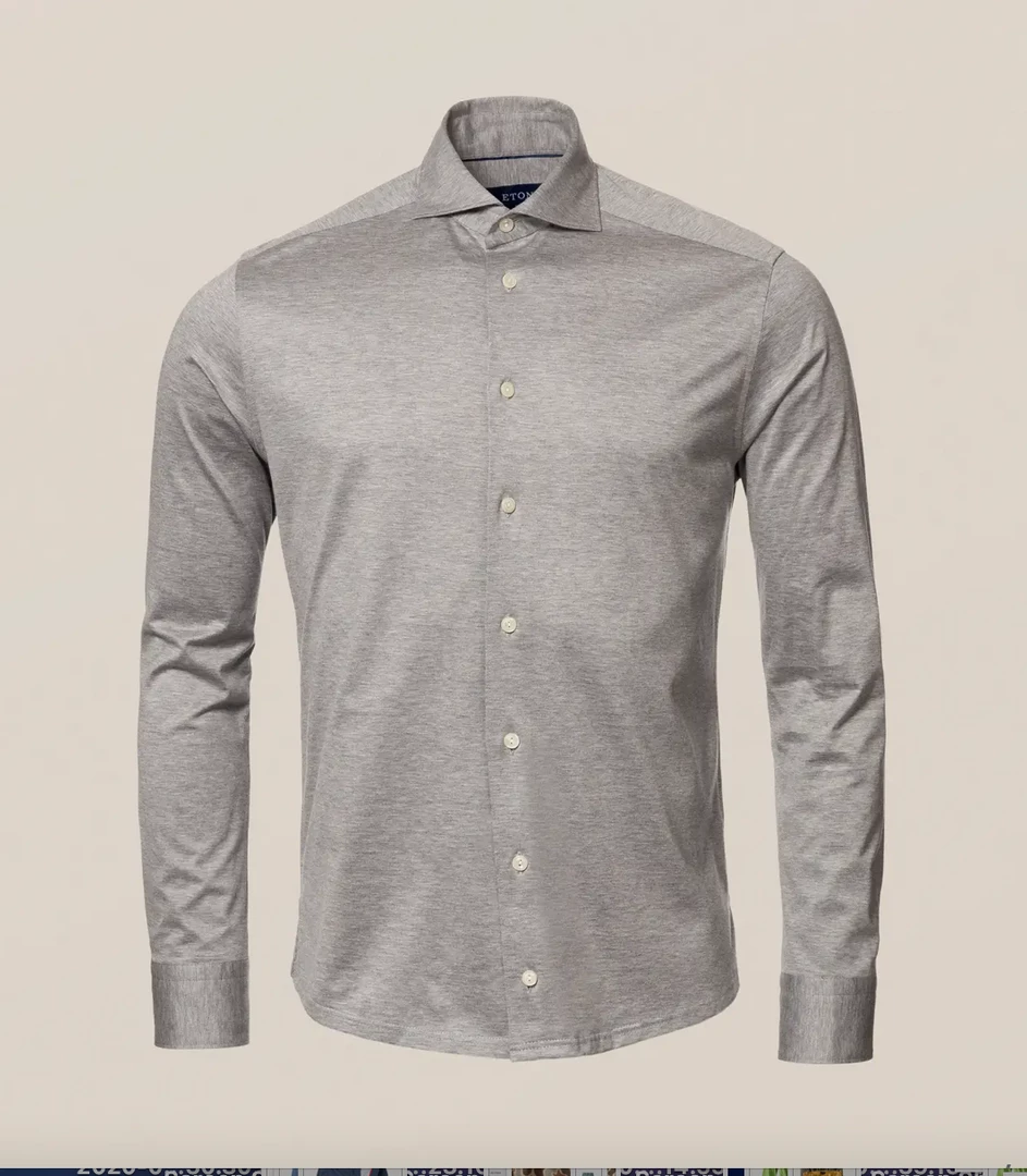 Eton Knitted Long Sleeve Jersey Shirt Slim Fit 4 Eton Knitted Long Sleeve Jersey Shirt Slim Fit