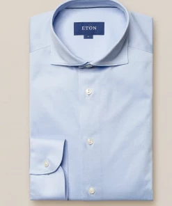 Eton Knitted Long Sleeve Jersey Shirt Slim Fit