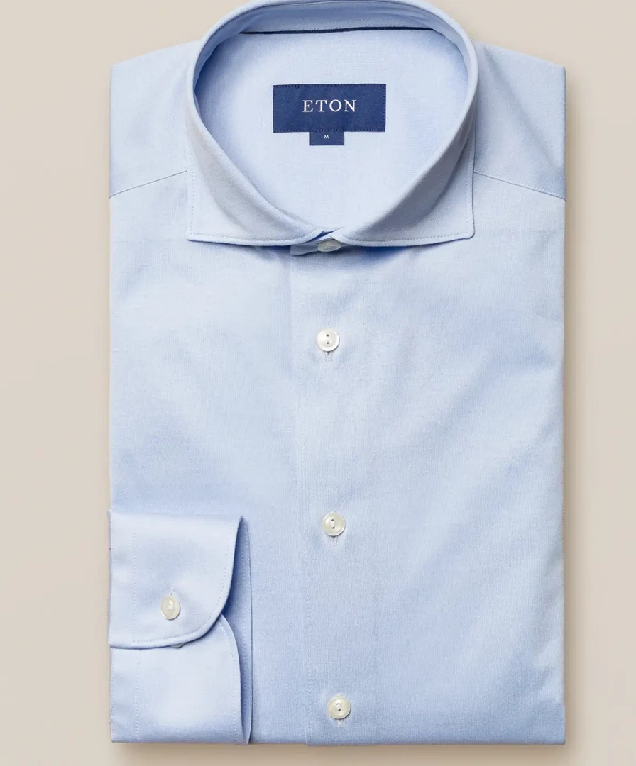 Eton Knitted Long Sleeve Jersey Shirt Slim Fit 2 Eton Knitted Long Sleeve Jersey Shirt Slim Fit