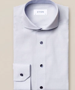 Eton Blue Micro Print Slim Fit Off The Water