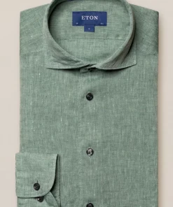 Eton Green Linen Shirt Off The Water