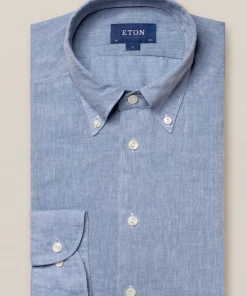 Eton Blue Linen Button Down Off The Water