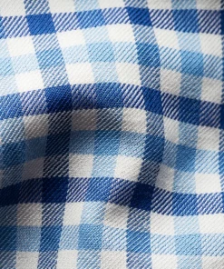 Eton Blue Checks Cotton And Silk