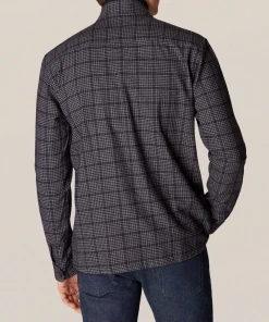 Eton Blue Checked Cotton Wool Cashmere Overshirt Off The Water