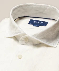 Off The Water Eton White Linen Casual Shirt