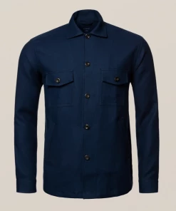 Eton Double Faced Overshirt Navy Off The Water