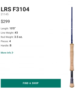 Rods & Reels Douglas LRS ESN Fly Rod 10FT 3WT