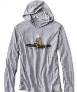 Orvis Logo Drirelease Hoodie In Grey Off The Water
