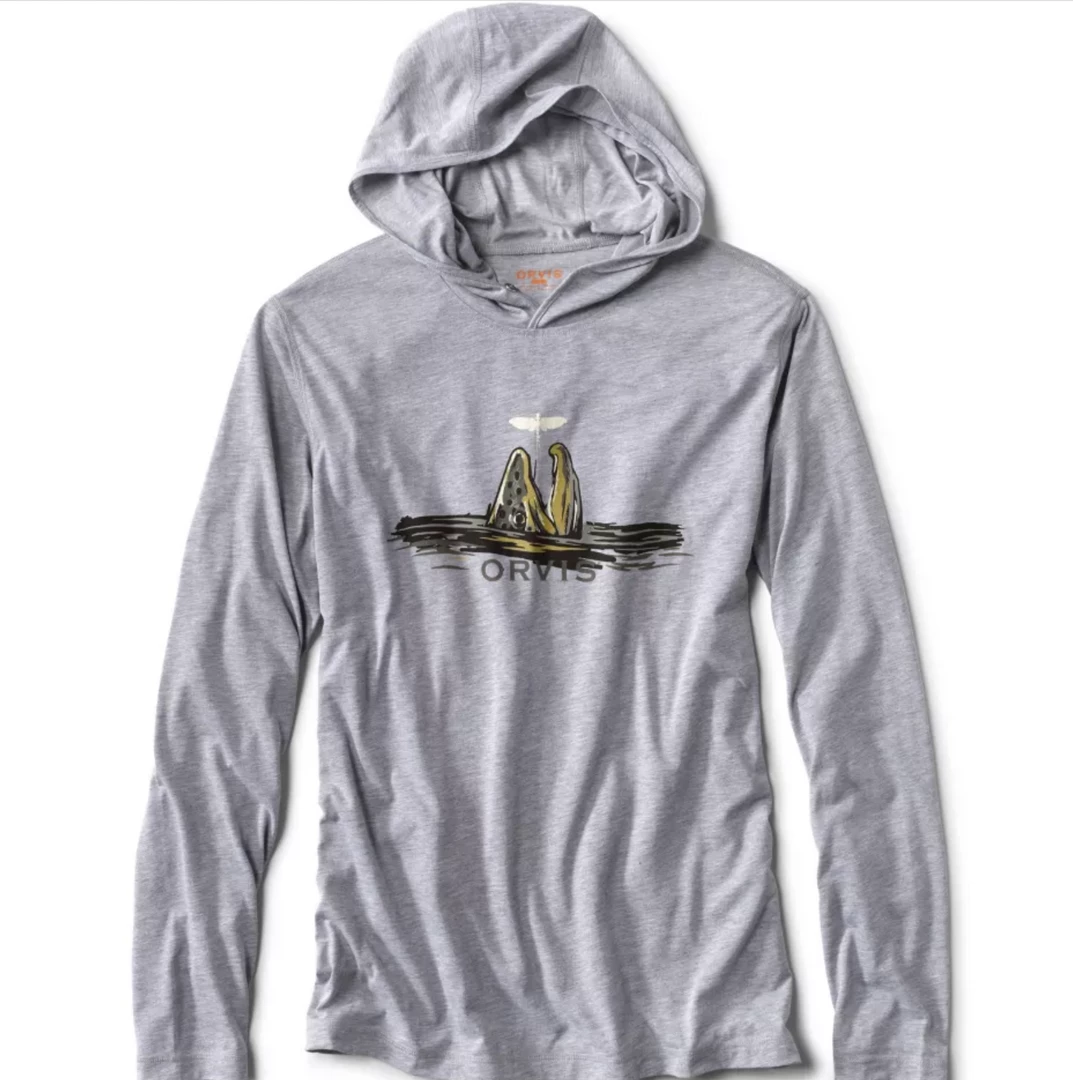 Orvis Logo Drirelease Hoodie In Grey Off The Water 1 Orvis Logo Drirelease Hoodie In Grey Off The Water