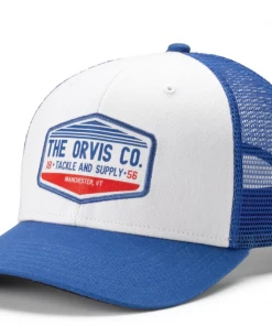 Rod & Rivet Orvis Rocky River Trucker Hat Blue/White Off The Water