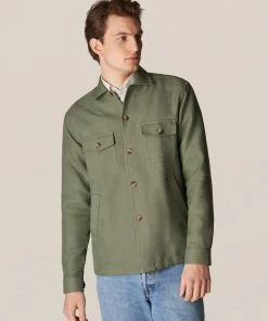 Eton Double Faced Overshirt Green Off The Water