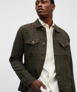 Billy Reid Tupelo Trucker Jacket Linen Off The Water
