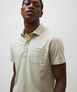 Billy Reid Pensacola Polo Stone Grey Casual Shirts